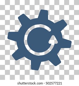 Blue Cogwheel Rotation Direction interface pictogram. Vector pictograph style is a flat symbol on chess transparent background.