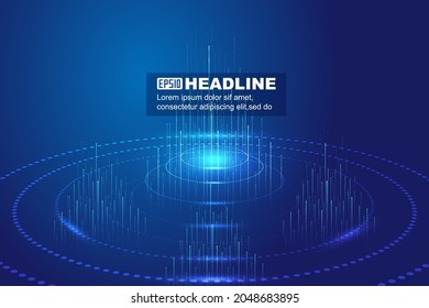 Blue coil booth raised ray is suitable for Internet network technology big data background