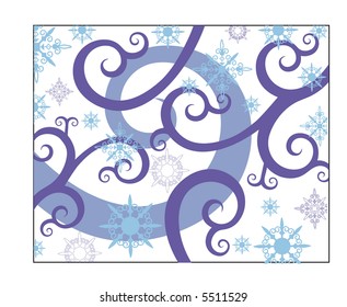 bobina azul y vector copo de copo de nieve