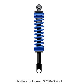 Amortiguador de resorte helicoidal azul que proporciona amortiguación y amortiguación esenciales para la suspensión del vehículo, diseñado para absorber el impacto y garantizar un viaje suave en automóviles, motocicletas o vehículos todo terreno