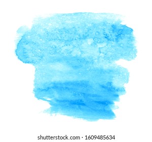 Blue cold colour vector paper texture scribble isolated stain, background. Grunge abstract hand drawn streaks watercolor splash design, artistic canvas, card, wallpaper