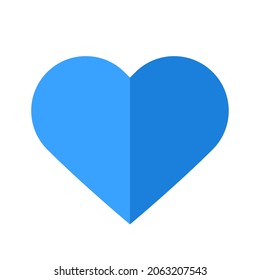 Blue cold heart isolated on white. Love, indifference, health care, social networking, emotion and romance concept. Flat design. EPS 8 vector illustration, no transparency, no gradients