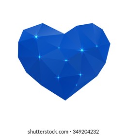 blue cold heart isolated on white background. vector illustration