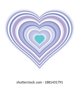 Blue cold icy heart, vector illustration on white background
