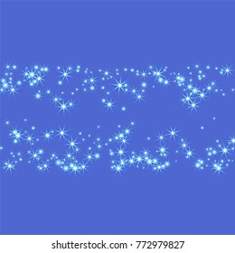 Blue, cold, scattered chaotically confetti-stars on blue. Element of design. It is suitable for business cards, banners, posters. Vector illustration, EPS 10.