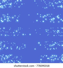 Blue, cold, scattered chaotically confetti-stars on blue. Element of design. It is suitable for business cards, banners, posters. Vector illustration, EPS 10.
