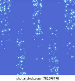 Blue, cold, scattered chaotically confetti-stars on blue. Element of design. It is suitable for business cards, banners, posters. Vector illustration, EPS 10.