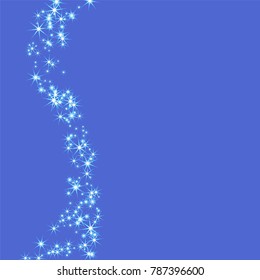 Blue, cold, scattered chaotically confetti-stars on blue. Element of design. It is suitable for business cards, banners, posters. Vector illustration, EPS 10.