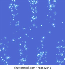 Blue, cold, scattered chaotically confetti-stars on blue. Element of design. It is suitable for business cards, banners, posters. Vector illustration, EPS 10.