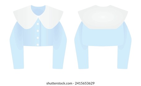 Blue collar blouse. vector illustration