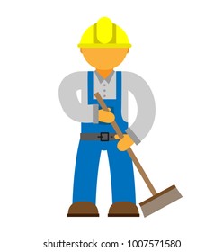 Blue collar  worker with 
