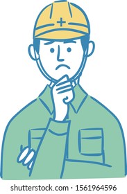 blue collar worker man illustration