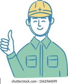 blue collar worker man illustration
