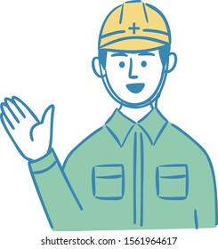 blue collar worker man illustration