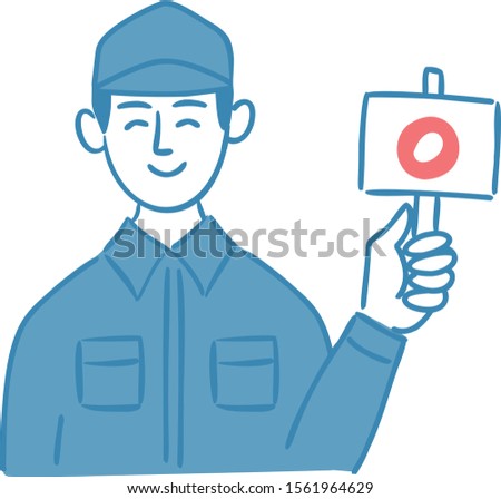 blue collar worker man illustration