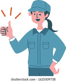 Blue Collar Worker Woman Gesture Emotion