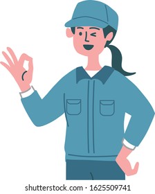 Blue Collar Worker Woman Gesture Emotion