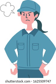 Blue Collar Worker Woman Gesture Emotion