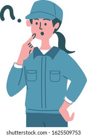 Blue Collar Worker Woman Gesture Emotion