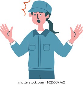 Blue Collar Worker Woman Gesture Emotion