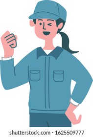 Blue Collar Worker Woman Gesture Emotion