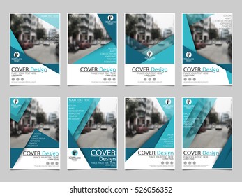 Blue collection set cover business brochure vector design, Leaflet advertising abstract background, Modern poster magazine layout template, Annual report for presentation.