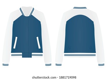 Blue college jacket. vector illustration
