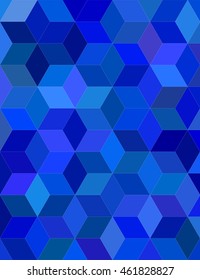 Blue color 3d cube mosaic vector background design