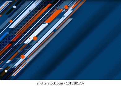 blue color abstract background design with stripes and dots texture for web, advertising, media and presentation concepts, vector illustration