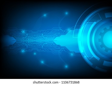 Blue color abstract background digital technology concept. Vector illustration