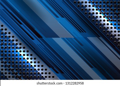 blue color abstract background with dotted geometric texture for web layout, advertising, media and presentation concepts, vector illustration