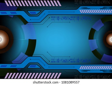 Blue color abstract background technology concept, vector illustration