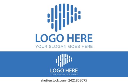 Blue Color Abstract Brain Think Idea Logo Design