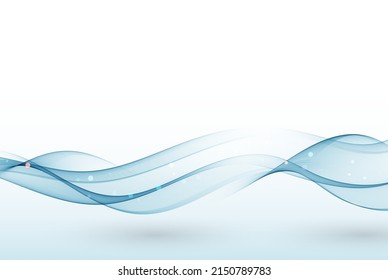 Blue color, abstract element. Wave design on a light background.