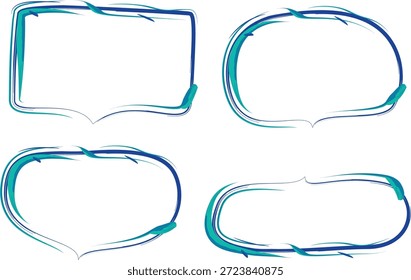 blue color abstract floral pattern speech bubbles