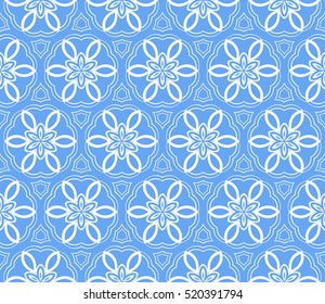 blue color. Abstract floral seamless pattern. geometry design. Vector. Texture for holiday cards, Valentines day, wedding invitations