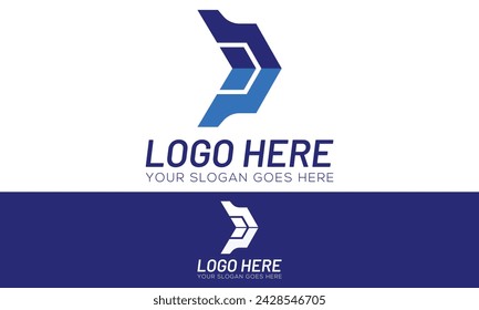 Blue Color Abstract Next Arrow Shield Logo Design