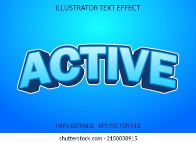 blue color active text effect editable.