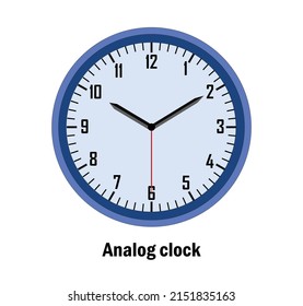 blue color Analog clock time.10-10, with white background. vector