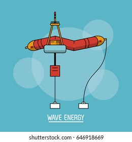 blue color background with bubbles of alternative energy source wave station