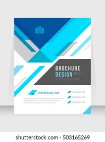 Blue Color Background Busines Book Cover Design Template in A4. Brochure, Magazine, Corporate Presentation, Annual Report, Poster, Website, Flyer, Portfolio, Banner
