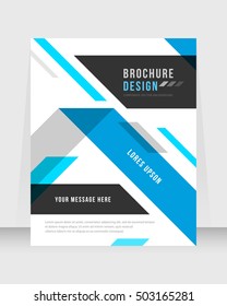 Blue Color Background Busines Book Cover Design Template in A4. Brochure, Magazine, Corporate Presentation, Annual Report, Poster, Website, Flyer, Portfolio, Banner