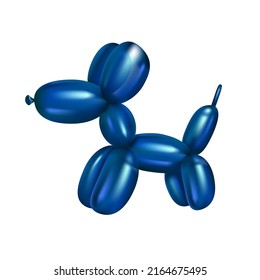 Color azul Globo torcido en forma de perro