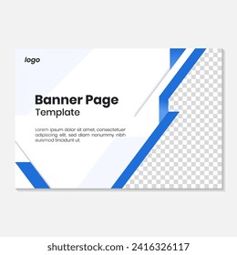 Blue color banner page background in modern style