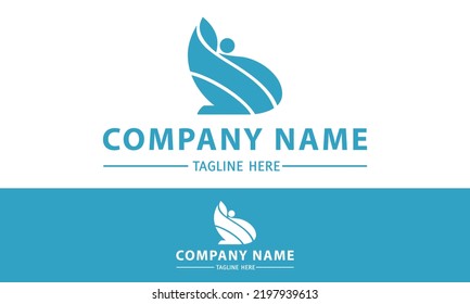 Blue Color Big Nature Whale Logo Design