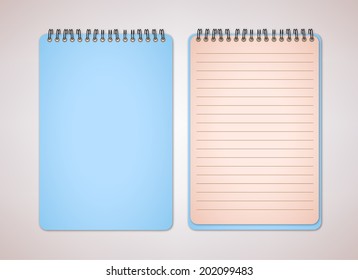 Blue color blank Notebook vector 