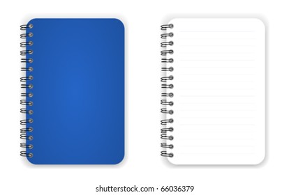 Blue color blank Notebook vector