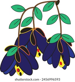 Blue color blooms flower design as cover page, photo, 
