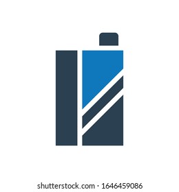 Blue color bottle glyph icon vector - ui icon vector 