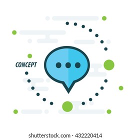 blue color bubbles talk concept 